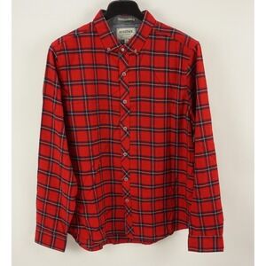 Heritage Flannel by Report Collection Men's XL Slim Red Plaid Button Down Shirt
